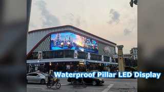 หน้าจอ LED กลางแจ้ง IP65 โฆษณาเสากันน้ำ