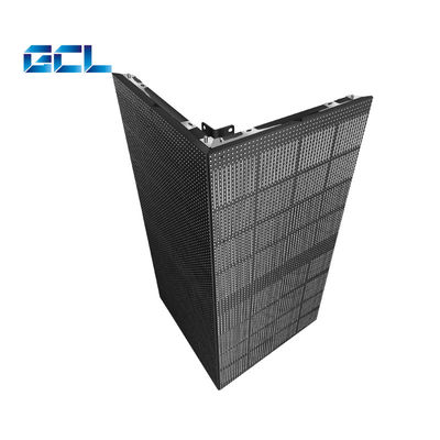 ขนาดแผ่น 500 * 1000 มิลลิเมตร กลางแจ้งโปร่งใส LED Display Curtain LED Video Mesh