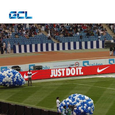 ตู้เหล็ก P10 สนามการแข่งขัน ขอบสนาม LED Display E สปอร์ตส์ Display Screen สําหรับสนามฟุตบอลขนาดใหญ่