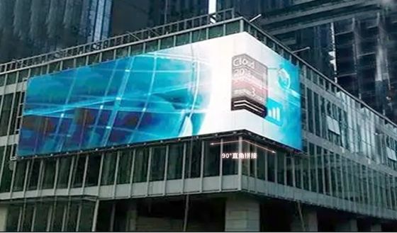 หน้าจอโฆษณากลางแจ้ง P10mm LED 10000 ชั่วโมง อายุการใช้งาน ความสว่างสูง